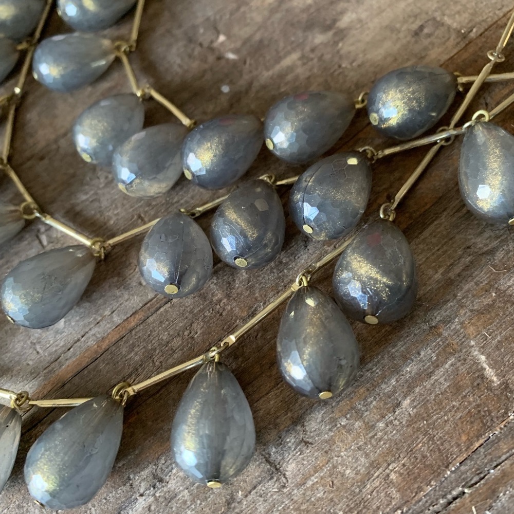 Multi-Layer Grey Stone Necklace - image 4